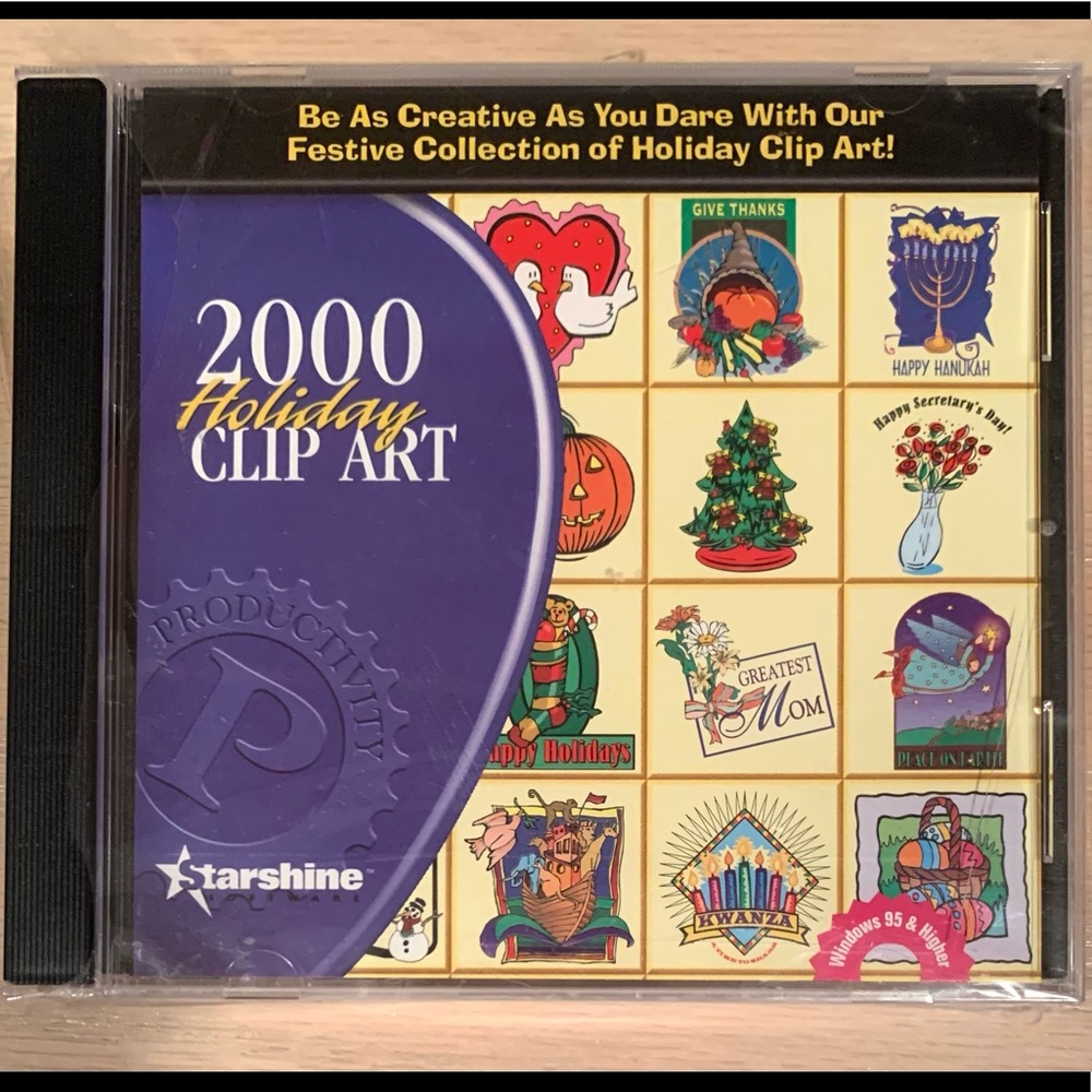 Starshine 2000 Holiday Clip Art, CD-Rom for PC (Vintage), NWOT